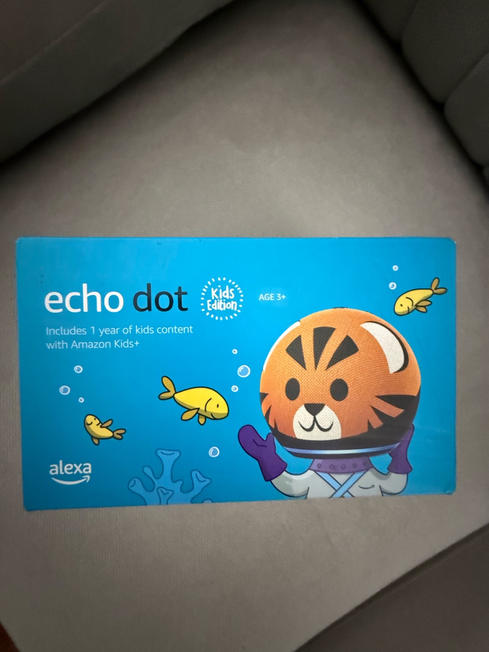 NIB Amazon Echo Dot Kids Edition 4th Gen Tiger Alexa Speaker + 1 Yr Kids+